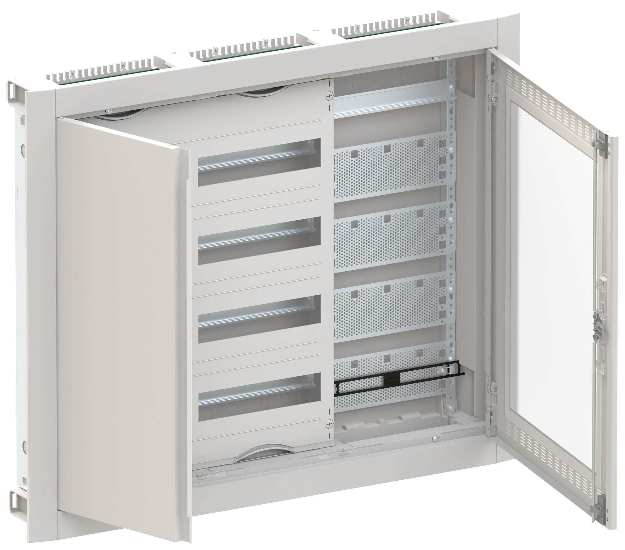 Distributeur ENC ABB ComfortLine 4 rangées 96UM avec porte WiFi 865×714×125mm