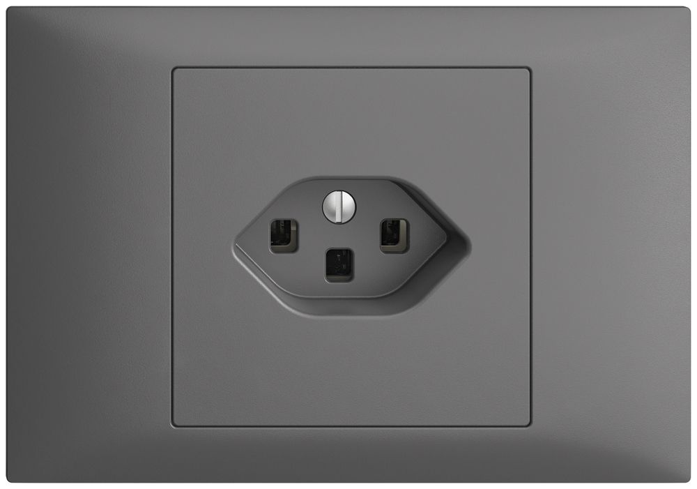 EB-Steckdose EDIZIOdue T23 16A dunkelgrau, mit Steckklemmen