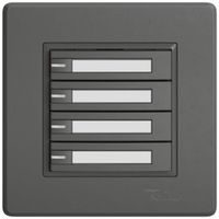 Poussoir universel ENC EDIZIO.liv UNI SNAPFIX® 12…48V a.LED 4× comm.1T étiqu.grf