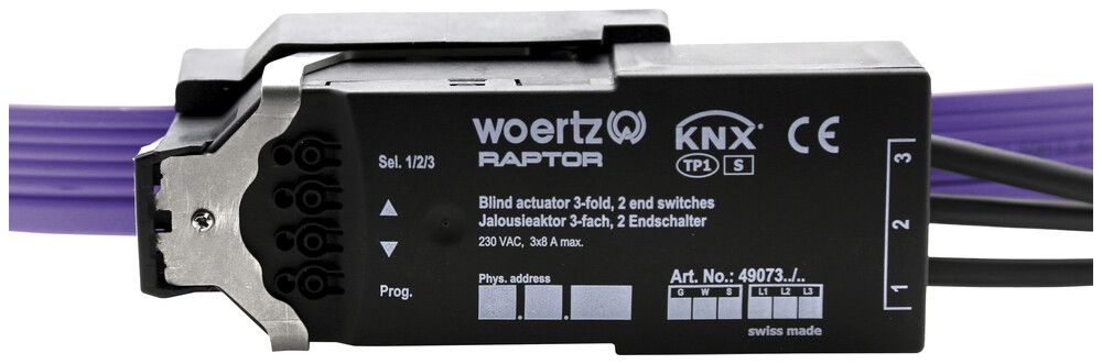 Actionneur de jalousie Woertz, 3 fois KNX L3NPE
