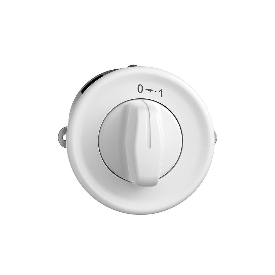 Contact pivotant ENC 0<-1/1P STANDARDdue blanc, avec manette