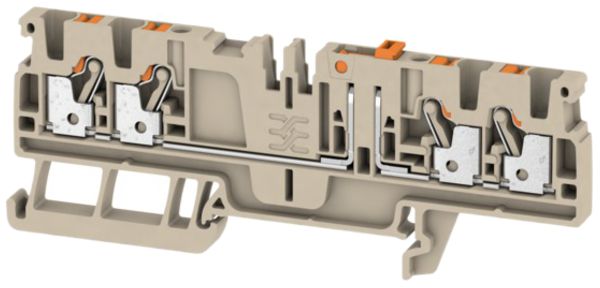 Borne de test sectionnable Weidmüller ADT PUSH IN 2.5mm² 4 connex.TS35 beige