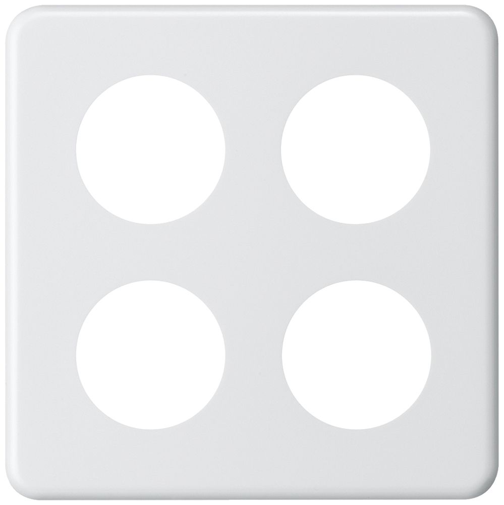 Abdeckplatte basico 2×2 4×Ø43mm weiss