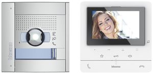 Kit citofono porta video 1-fam Bticino, 2 fili, SFERAnew / CLASSE 100