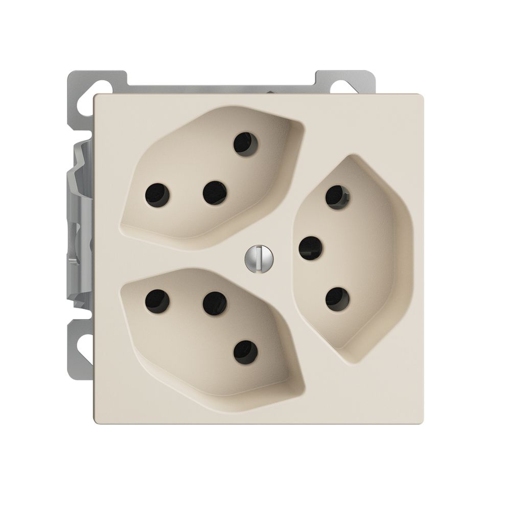 Prise AP EDIZIOdue 3×T13 crema 3×S intér. pour combin.a.shutter
