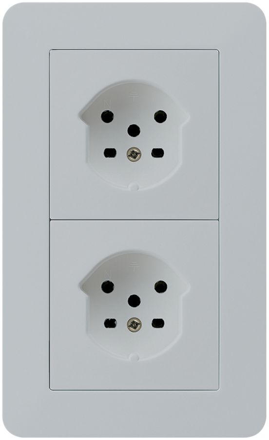 Combi ENC 2×1 HA kallysto.trend 2×type 15 avec bornes enfichables gris clair