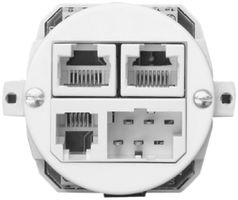 Insert pour prise de raccordement ENC T+T/2×RJ45/RJ11/u ADSL ITplus blanc