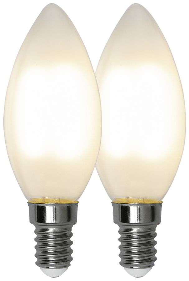 Lampada LED E14 2.5W 250lm 2700K opale Ø35×97mm Duo Pack