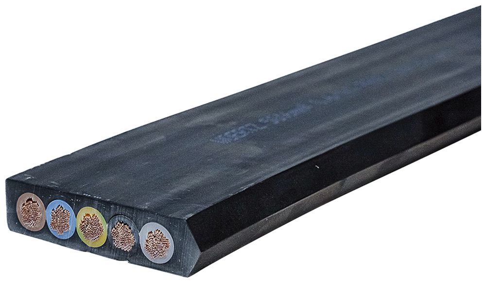 Flachkabel Woertz 5×16mm² halogenfrei schwarz UV B2ca