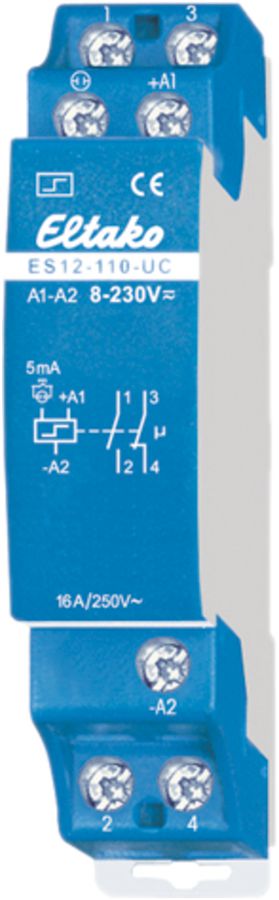 Teleruttore AMD Eltako 12…230VUC, 1Ch+1R, ES12-110