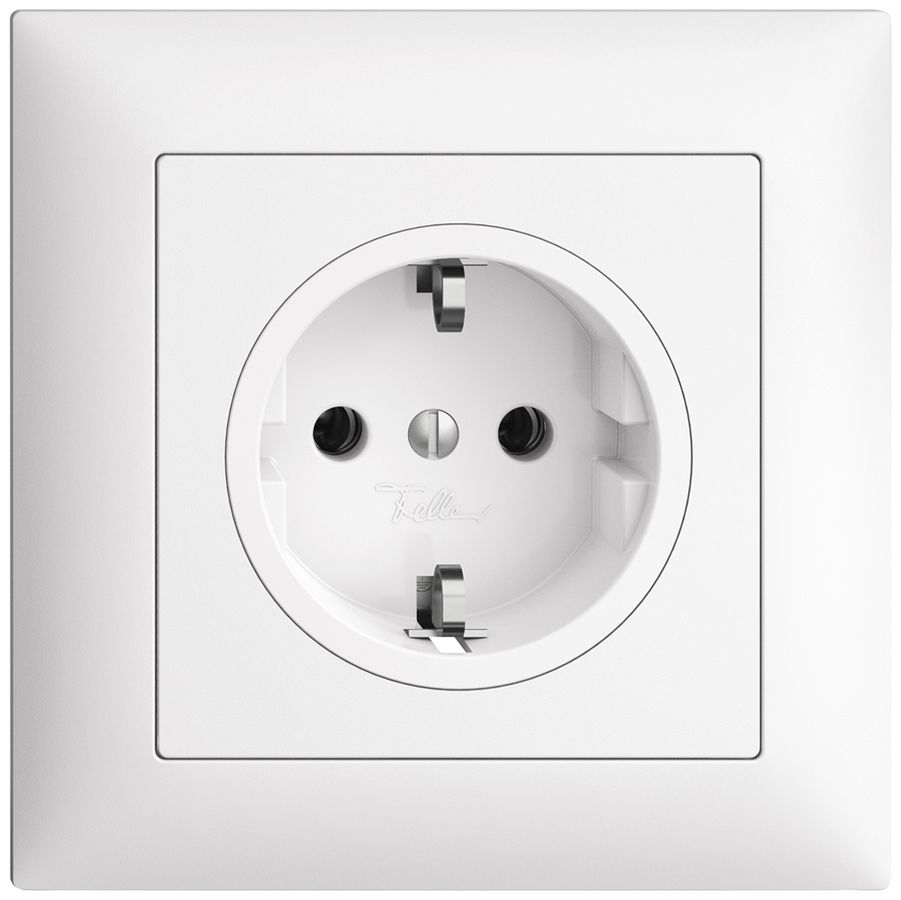 Prise ENC Feller EDIZIOdue Schuko 16A 230V 88×88mm blanc