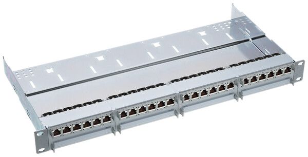 Rangierfeld 19" HD 1HE Kat.6A mit 24×RJ45s 43.2×482.6×225mm grau