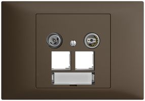 Presa multimedia INC EDIZIOdue BKE EASYNET 11dB, p.2×RJ45 S-One, coffee