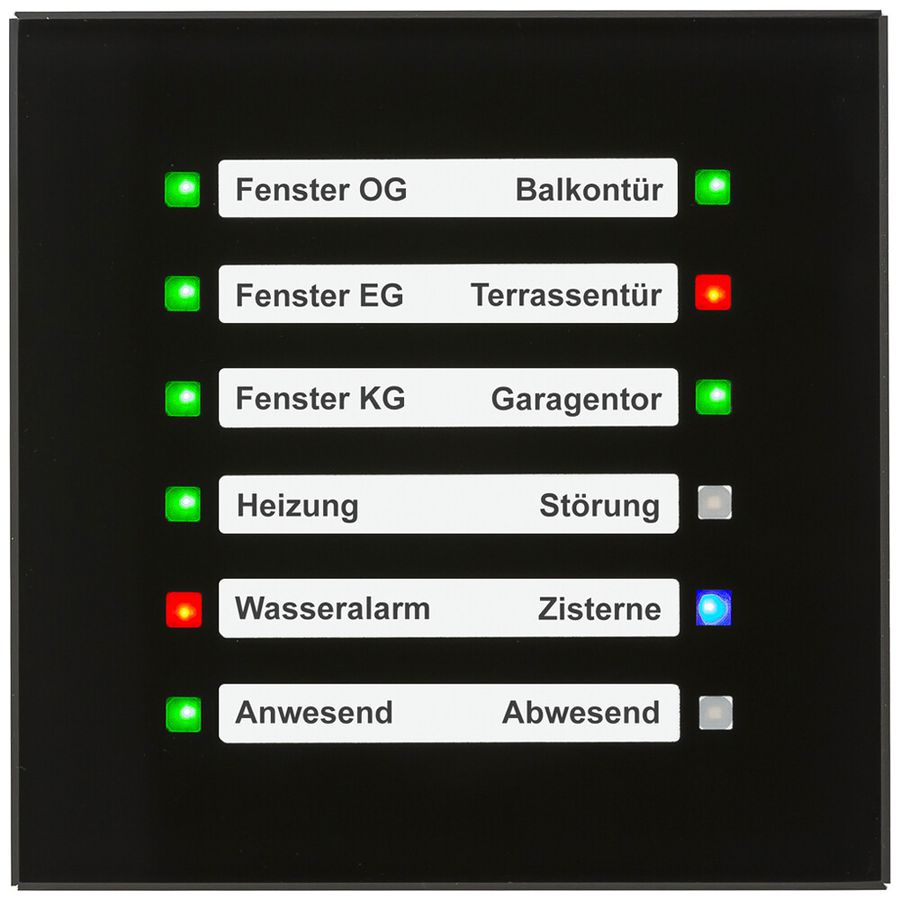 UP-Anzeigegerät KNX MDT SCN-GLED1S.01S Bezeichnungsfeld Glas