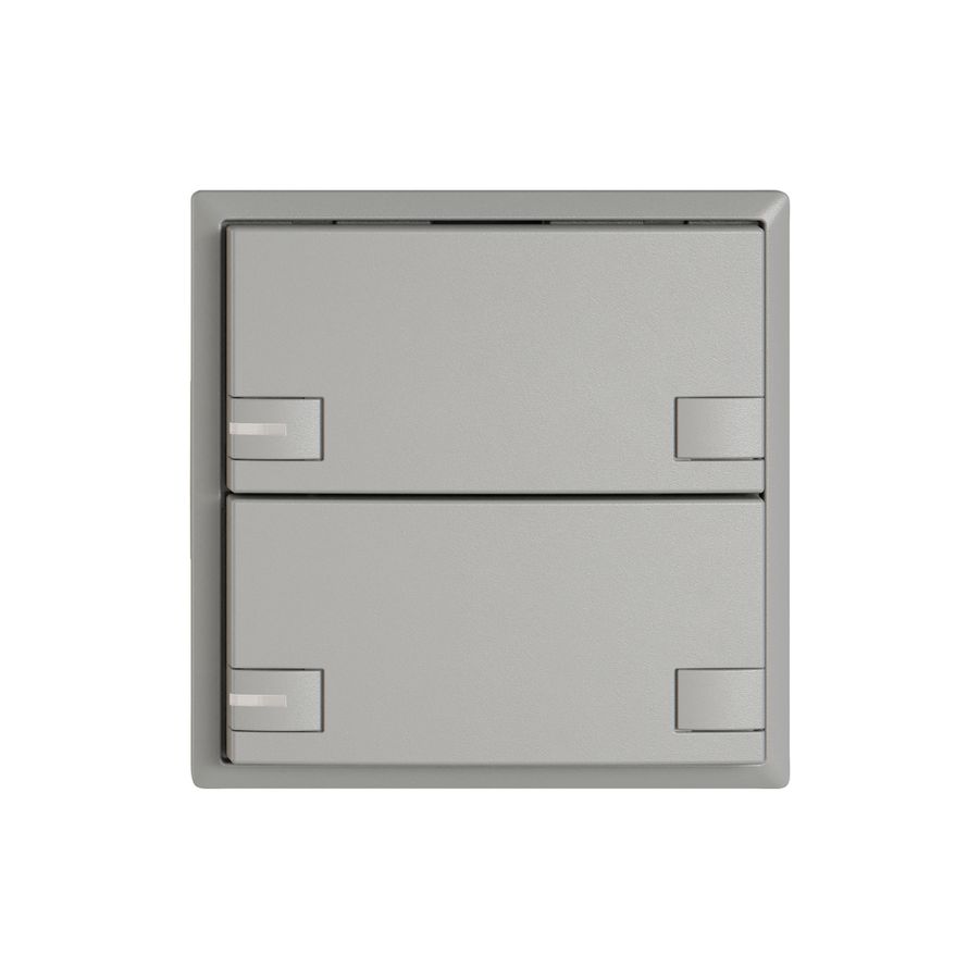 Poussoir universel EDIZIO.liv UNI SNAPFIX® 5…48V a.LED bleu 2× comm.2T grc