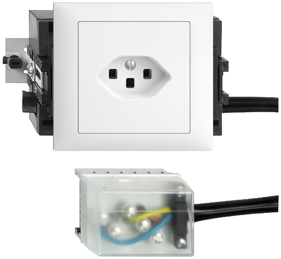 Prise INC EDIZIOdue T23 L2 blanc 46…69mm pour câble plat Powerbus