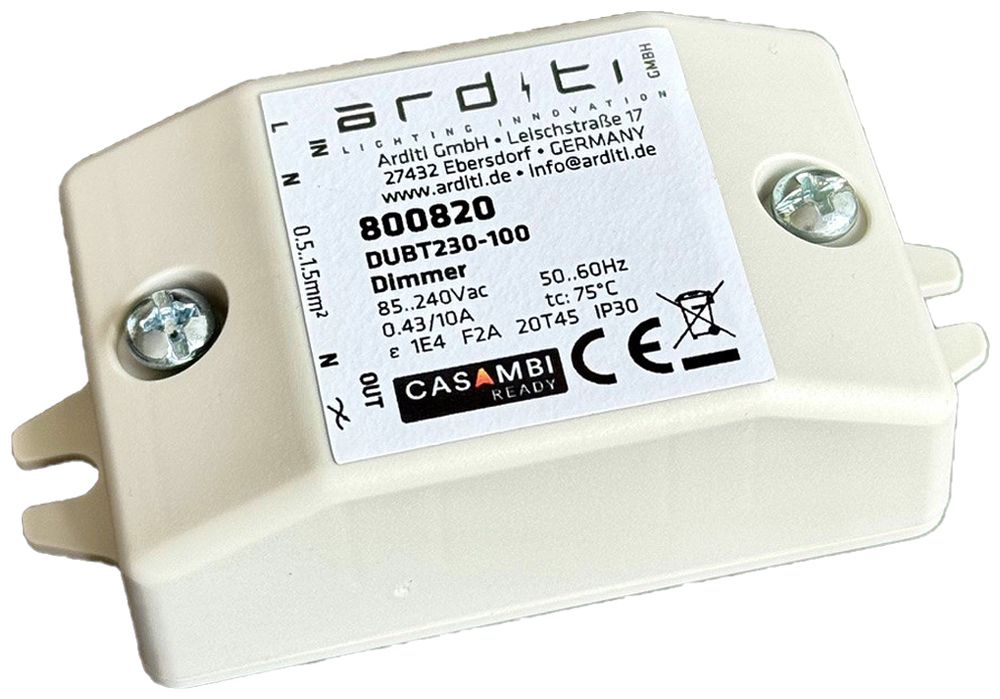 EB-RF-Dimmaktor Elektrogros CASAMBI IP30 100W Bluetooth 38×22×75mm