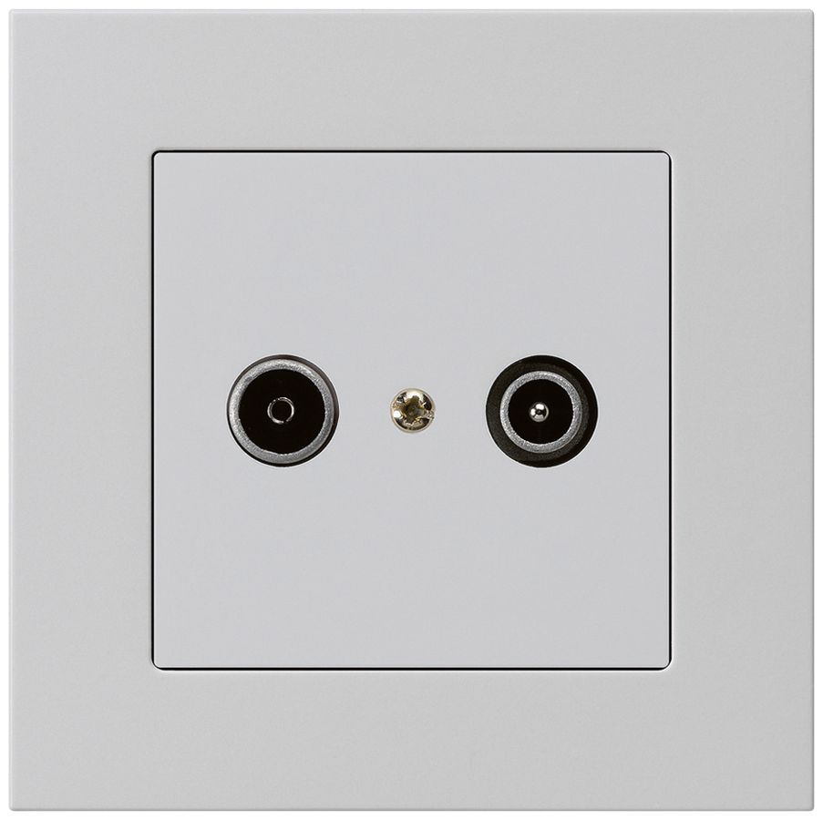 UP-Antennendose kallysto.pro R/TV 14dB Durchgangsdose hellgrau