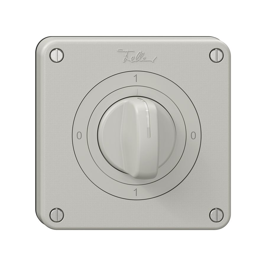 Interrupteur rotatif NEVO N.CO 0/2L, avec manette, KS, 0-1-0-1, gris clair