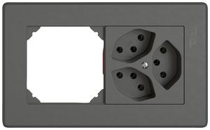 UP-Kombination EDIZIO.liv SNAPFIX® 1×2 96×156mm leer+3×T13 dunkelgrau