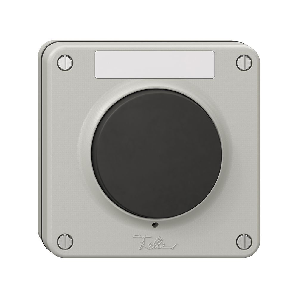 Contact à poussoir de sonnerie NUP NEVO a.étiquette, 16A, 230 VAC, gris clair