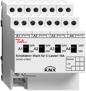 EB-Schaltaktor KNX 4×16A C-Last 4TE REG-K FH