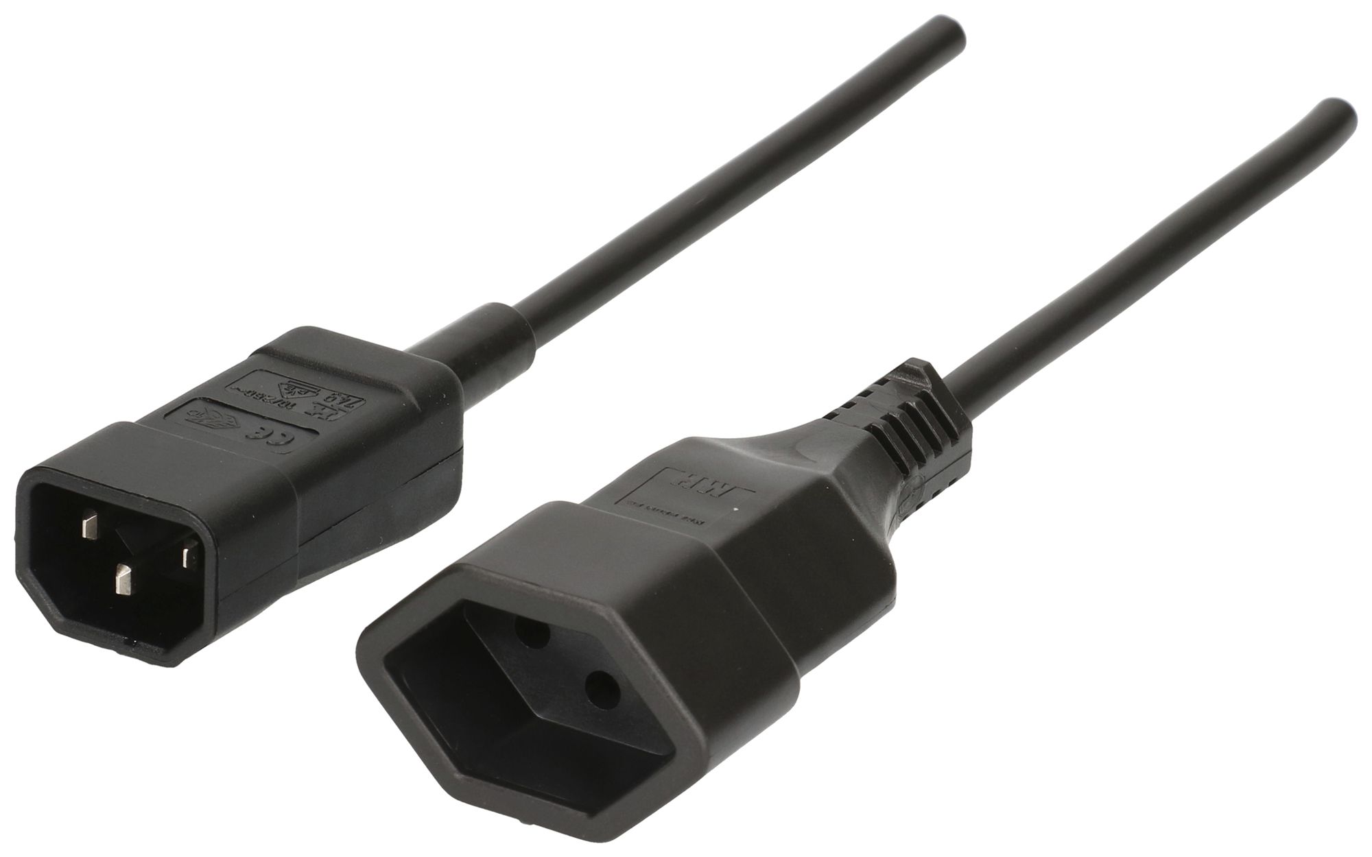 Apparatekabel MAX HAURI Td 3×1mm² 2m schwarz Stecker C14/T13