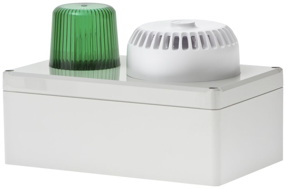 Blitzleuchte Hugentobler Typ 110 mit Sirene 24VAC 5Ws grün