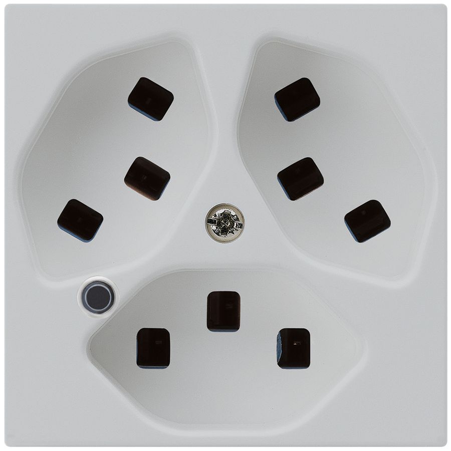 Steckdose Hager kallysto 3×T23 beleuchtet A lichtgrau