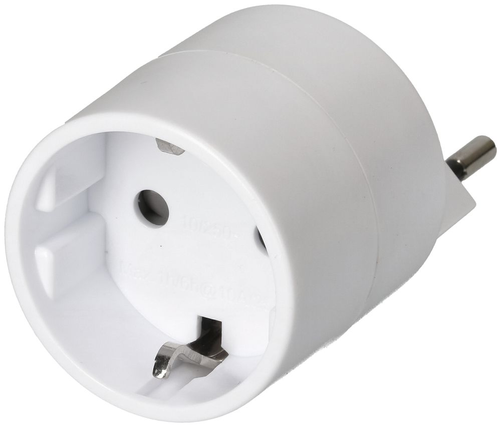 Übergangsstecker MAX HAURI 3L T12 weiss Kupplung: Schuko 250V 10A