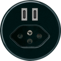 USB-Ladesteckdose Hager basico C-C 20W+T13 5V schwarz