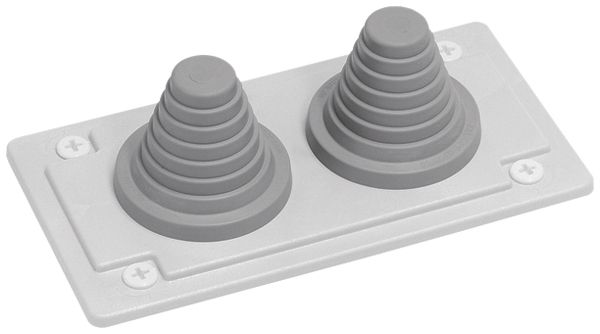 Plaque passe-câbles Hager Univers 230×18×18mm 2 ouvertures de prise de jonction