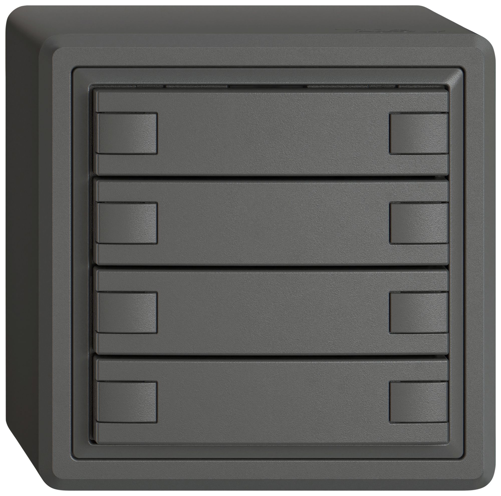 Pulsante universale AP EDIZIO.liv UNI SNAPFIX® s.LED 4× com.2T grs