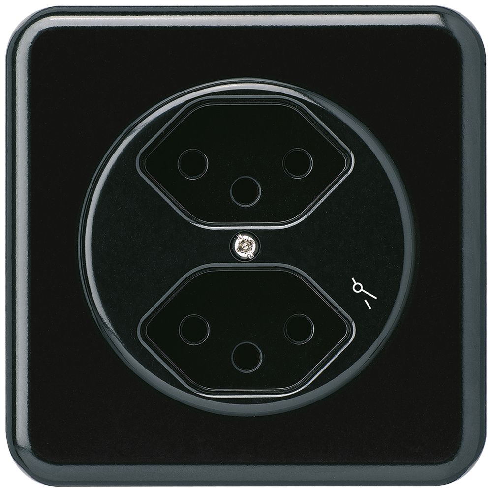 Prise ENC basico 2×type 13S noir