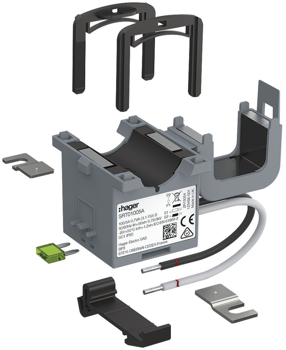 Transformateur de courant Hager SRT01005A SC1 100/5A 0.7VA classe 1