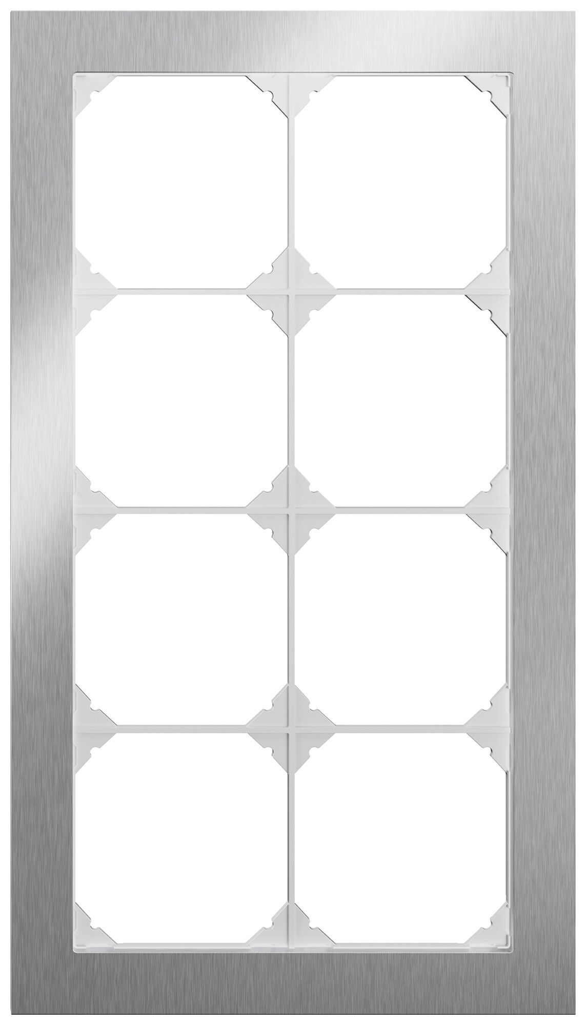 Cadre de recouvrement ENC EDIZIO.liv prestige SNAPFIX® 4×2 154×274mm acier af.Cr