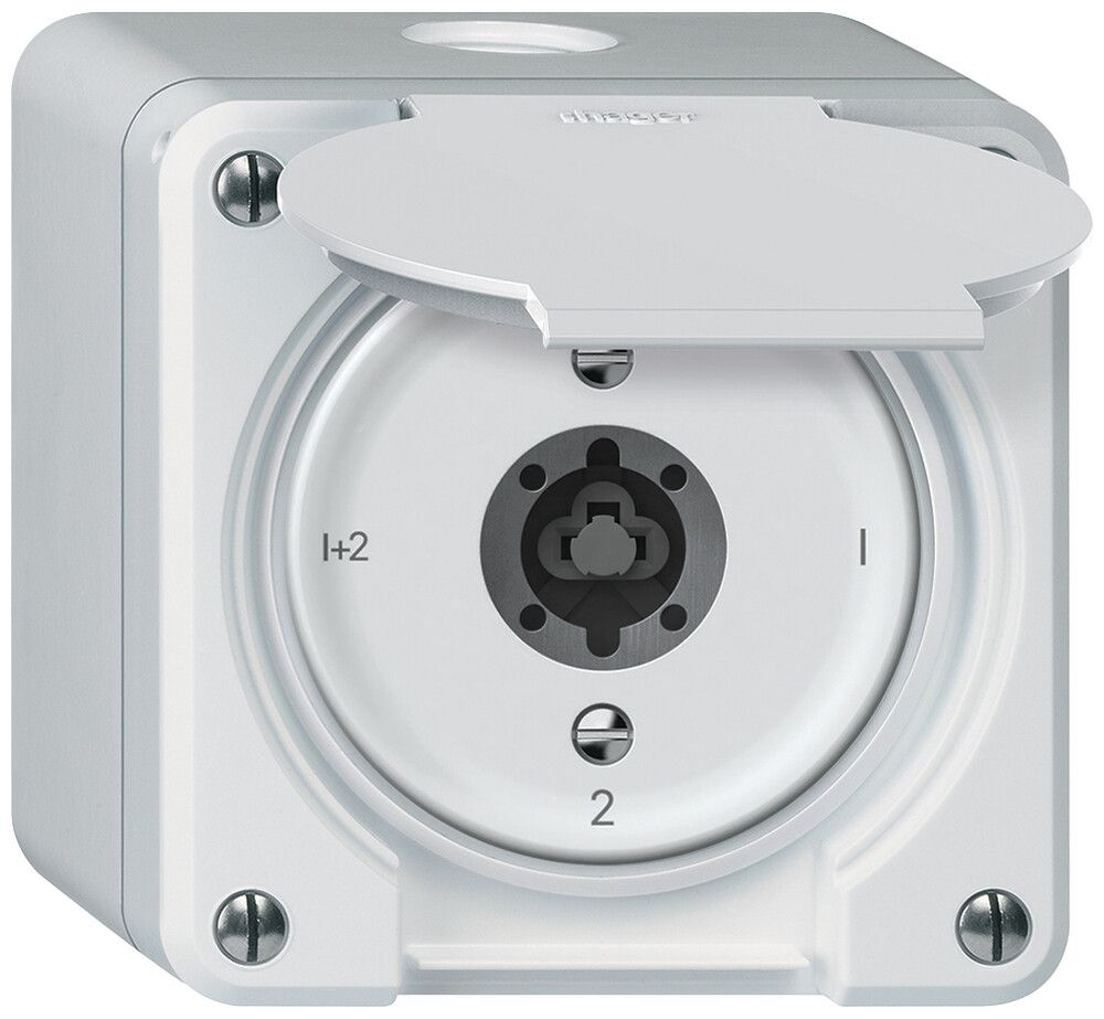Interruttore a chiave AP robusto interruttore seriale 16A 250V 86×86mm bianco
