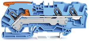 Morsetto di passaggio WAGO Top Job-S 6mm² 3L blu serie 2106