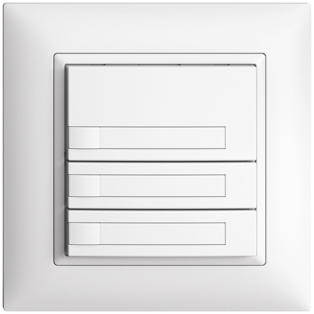 Poussoir ENC KNX 3× EDIZIOdue blanc RGB sans LED avec insert papier