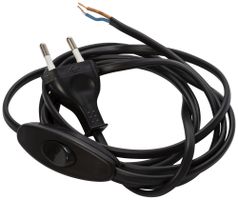 Anschlusskabel ELBRO PVC 2.5A 230V 2×0.75mm² Stecker T11 Schnurschalter 2m sz