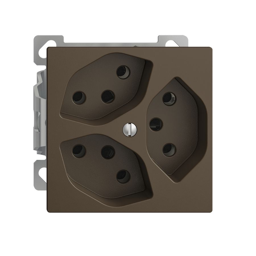 Prise AP EDIZIOdue 3×T13 coffee intérieur pour combin.a.shutter