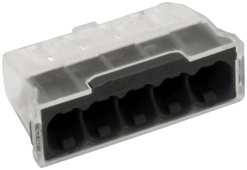 Verbindungsklemme Electro Terminal 5P 0.5…2.5mm² grau transparent