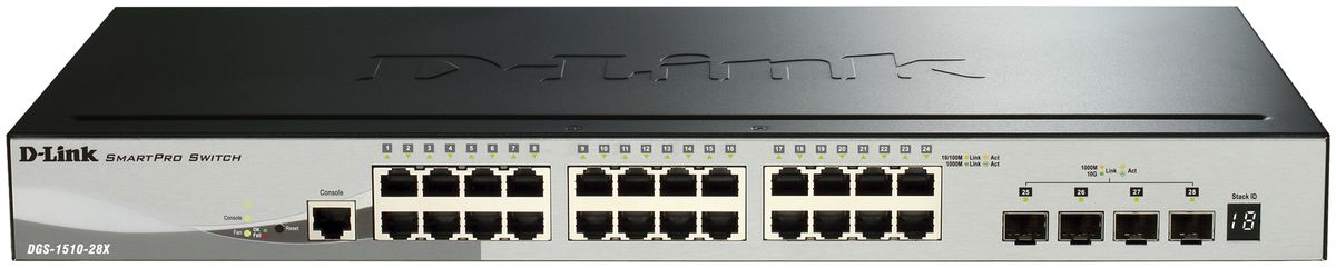 Switch D-Link DGS-1510-28X/E, 28-port smart managed Layer2/3 Gigabit