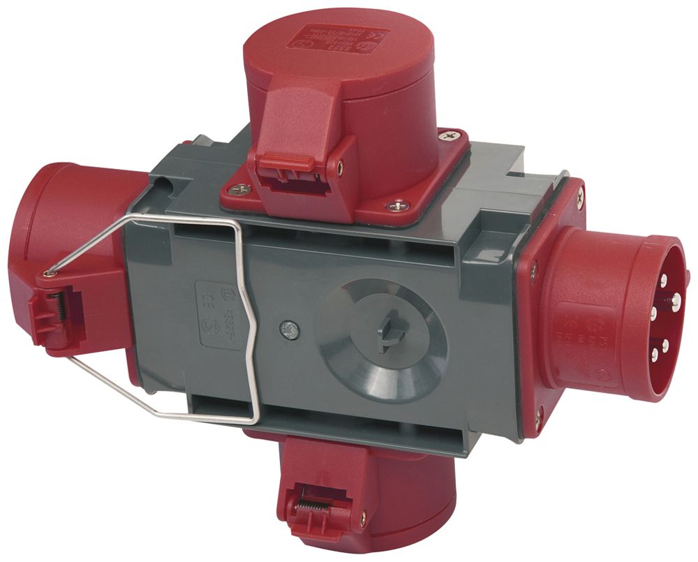 Distributeur en croix Brennenstuhl 1×fiche CEE16/5 3×prise CEE16/5 IP44