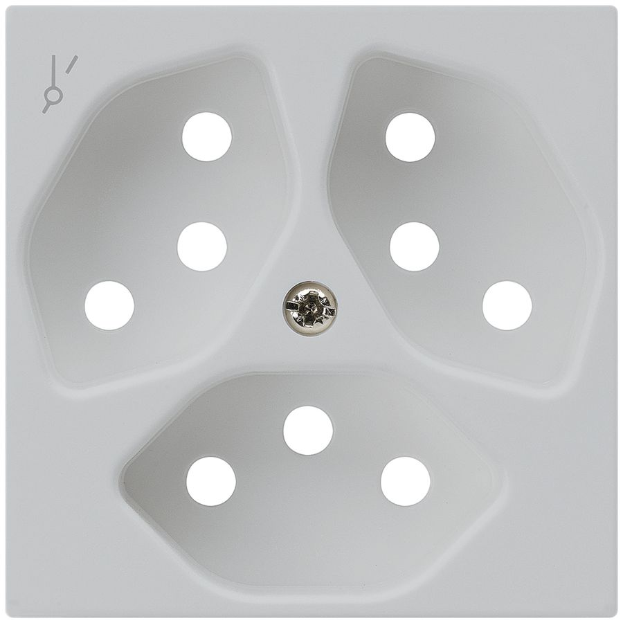 Frontplatte kallysto 3×T13/1 60×60mm hellgrau mit Kinderschutz