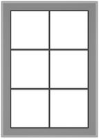 UP-Kopfzeile für Kombination 3×2 SIDUS Glas-grau