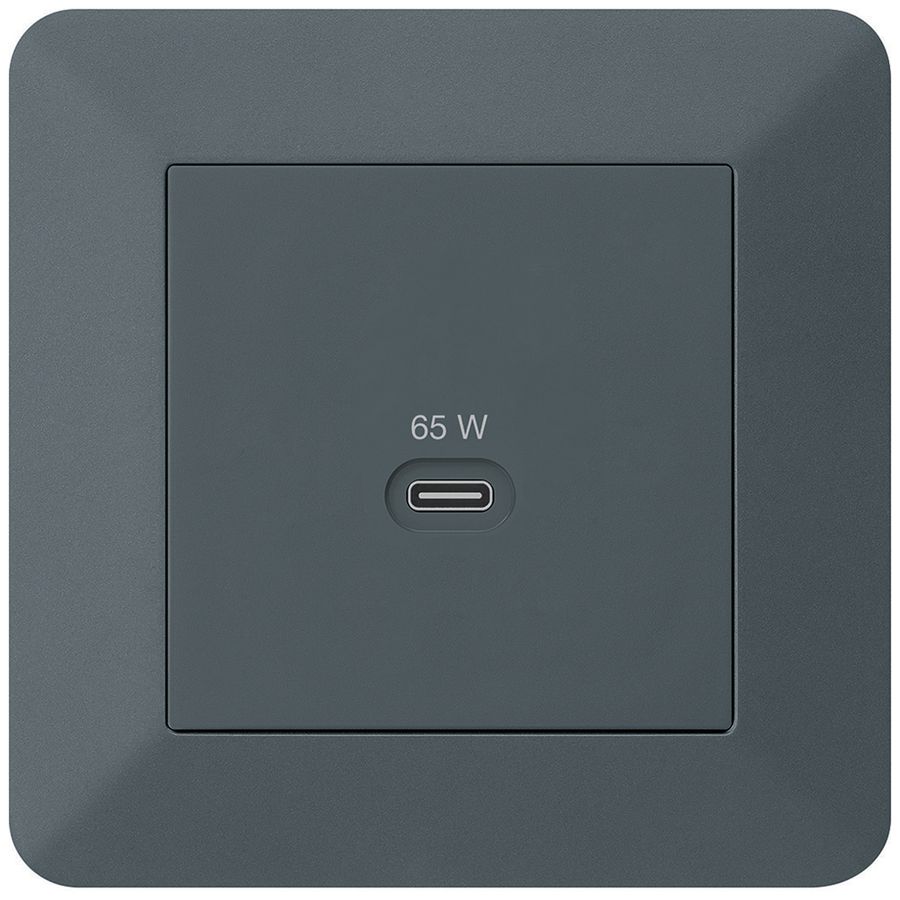 UP-USB-Ladesteckdose Hager kallysto.trend Typ C 65W 3250mA anthrazit