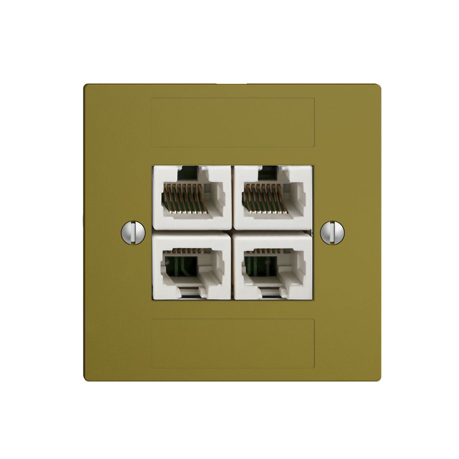 UP-Dose 4×RJ45/u 4P getr. EDIZIOdue olive ITplus