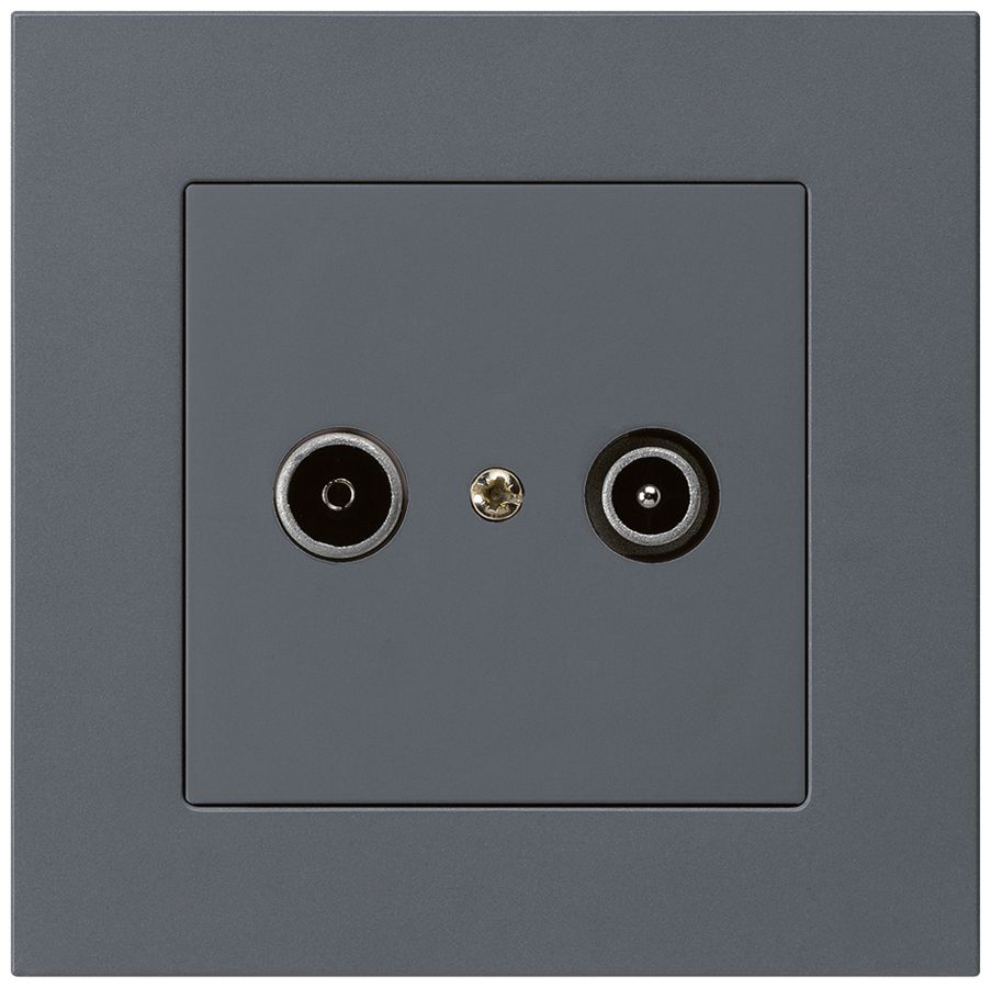 UP-Antennendose kallysto.pro R/TV 19dB Durchgangsdose anthrazit