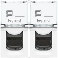 Prise INC MOS STP 2×RJ45 blanc cat.6 2 mod.